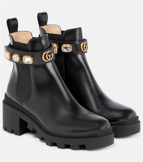 gucci boots rhinestones|Gucci black boots with snake.